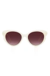 Kate Spade Elina Gradient Acetate Cat-eye Sunglasses In White/burgundy Shaded