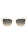 Kate Spade New York 53mm Valeria/s Cat Eye Sunglasses In White/brown Ochre