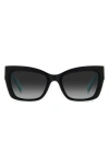 Kate Spade New York 53mm Valeria/s Cat Eye Sunglasses In Black/grey Shaded