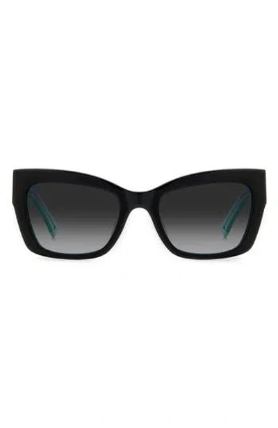 Kate Spade New York 53mm Valeria/s Cat Eye Sunglasses In Black/grey Shaded