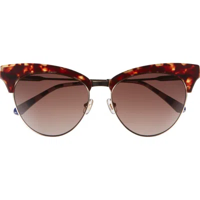 Kate Spade New York 54mm Alvi Cat Eye Sunglasses In Brown
