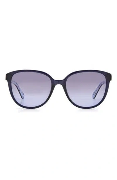 Kate Spade New York 54mm Vienne Gradient Polarized Cat Eye Sunglasses In Z/dnublue/grey Shaded Blu