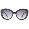 Kate Spade New York 55mm Cat Eye Sunglasses In Shiny Black/grey