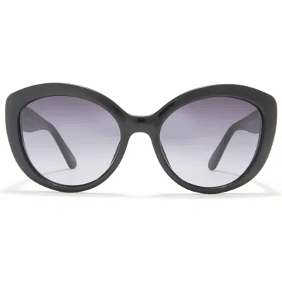 Kate Spade New York 55mm Cat Eye Sunglasses In Shiny Black/grey