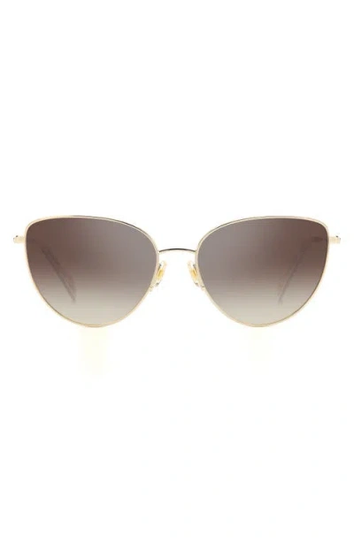 Kate Spade New York 55mm Hailey/g/s Cat Eye Sunglasses In Gold/brown