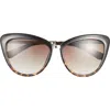 Kate Spade New York 56mm Cat Eye Sunglasses In Usa/browngrey Fuschia Ms