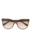 Kate Spade New York 56mm Daesha Cat Eye Sunglasses In Brown Pttrn/brown Fuschia Ms
