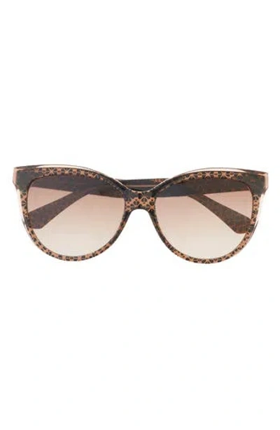 Kate Spade New York 56mm Daesha Cat Eye Sunglasses In Brown Pttrn/brown Fuschia Ms