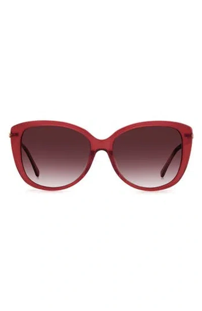 Kate Spade New York 57mm Lorene Cat Eye Sunglasses In Burgundy/burgundy Shaded