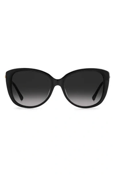 Kate Spade New York 57mm Lorene Cat Eye Sunglasses In Z/dnublack/grey Shaded