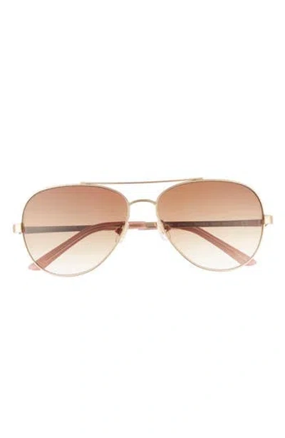 Kate Spade New York 58mm Avalines Aviator Sunglasses In Rose Gold/brown Gradient