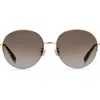 Kate Spade New York 59mm Ellianafs Round Sunglasses In Gold