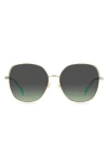 Kate Spade New York 59mm Yarafs Round Sunglasses In Gold Green/gray Green