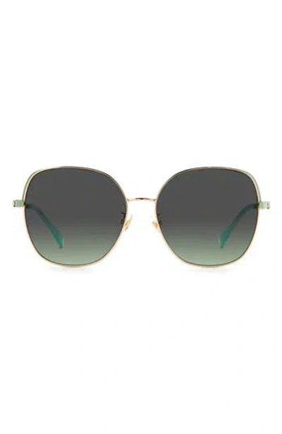 Kate Spade New York 59mm Yarafs Round Sunglasses In Gold Green/gray Green