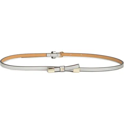 Kate Spade New York 8mm Shoestring Bow Belt In Silver/pale Polished Gold