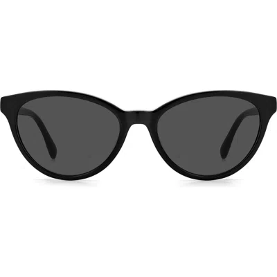 Kate Spade New York Adeline 55mm Gradient Cat Eye Sunglasses In Black