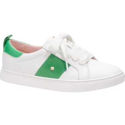 Kate Spade New York Adorn Sneaker In Optic White/fresh Green