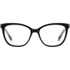 Kate Spade New York Bronwen 52mm Rectangular Optical Glasses In Black