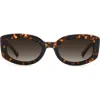 Kate Spade New York Ailey 53mm Gradient Rectangular Sunglasses In Brown