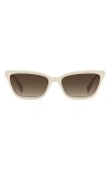 Kate Spade New York Aisha 55mm Gradient Ectangular Sunglasses In White