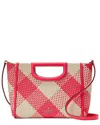 Kate Spade New York Alexa Gingham Straw Crossbody Clutch In Multi
