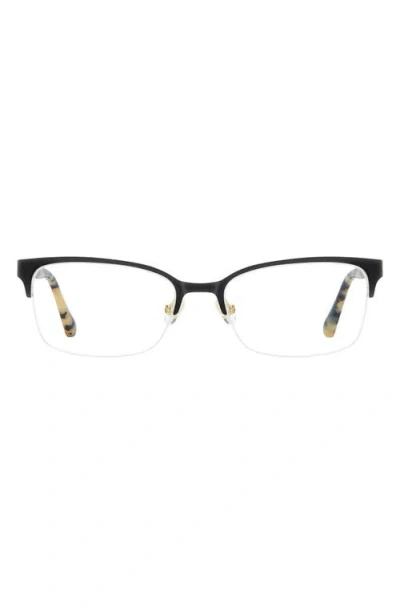 Kate Spade New York Alexanne 51mm Rectangular Optical Glasses In Black