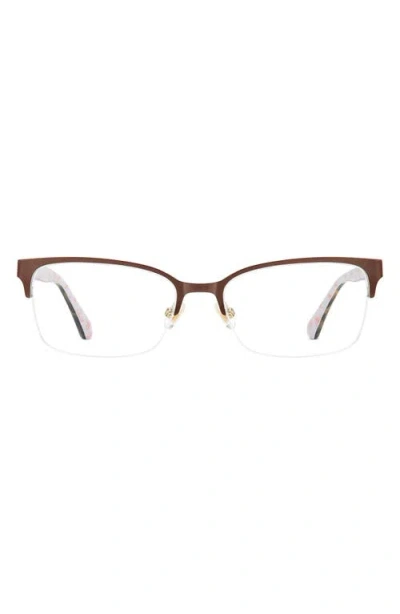 Kate Spade New York Alexanne 51mm Rectangular Optical Glasses In Brown