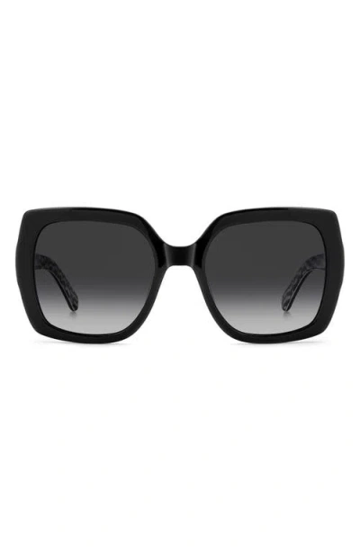 Kate Spade New York Amaya 55mm Polarized Square Sunglasses In Black