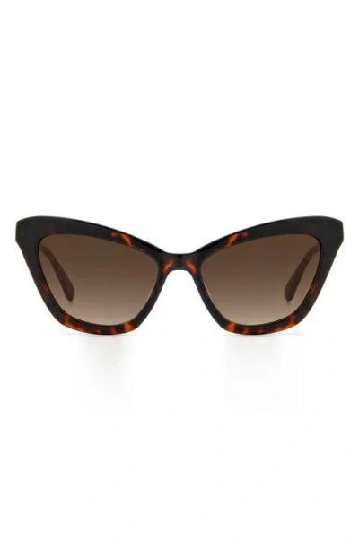 Kate Spade New York Amelie 54mm Gradient Cat Eye Sunglasses In Brown
