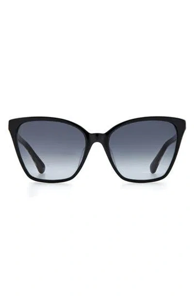 Kate Spade New York Amiyah 56mm Gradient Cat Eye Sunglasses In Black