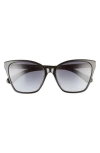 Kate Spade New York Amiyah 56mm Gradient Cat Eye Sunglasses In Black