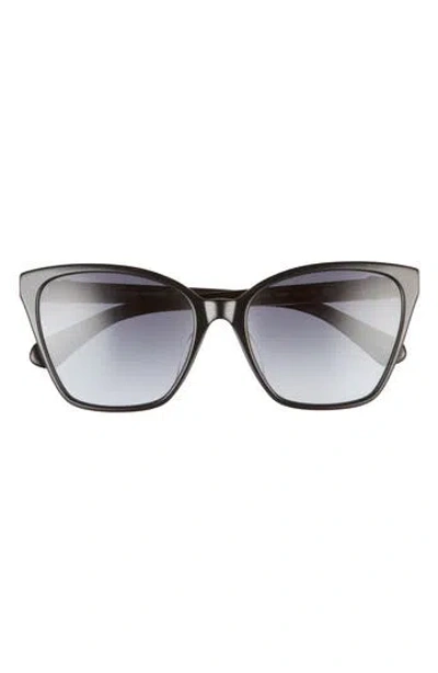 Kate Spade New York Amiyah 56mm Gradient Cat Eye Sunglasses In Black Gold/dark Grey