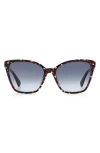 Kate Spade New York Amiyah 56mm Gradient Cat Eye Sunglasses In Z/dnupurple/grey Shaded