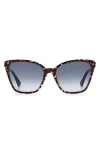 Kate Spade New York Amiyah 56mm Gradient Cat Eye Sunglasses In Z/dnupurple/grey Shaded