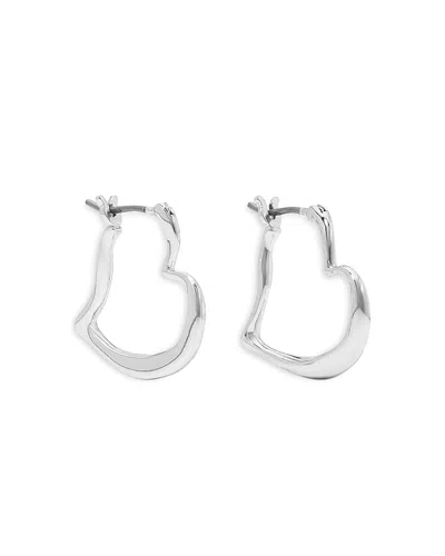 Kate Spade New York Amour Heart Huggie Hoop Earrings In Metallic