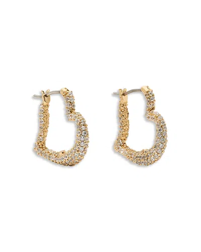 Kate Spade New York Amour Pave Heart Huggie Hoop Earrings In Gold
