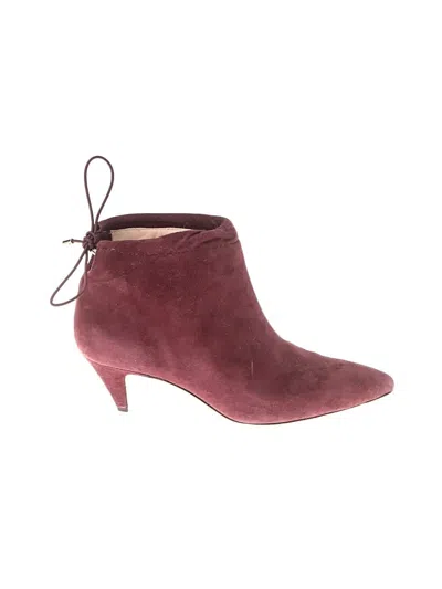 Pre-owned Kate Spade New York Ankle Boots In Burgundy