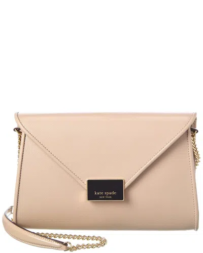 Kate Spade New York Anna Leather Clutch In Sand