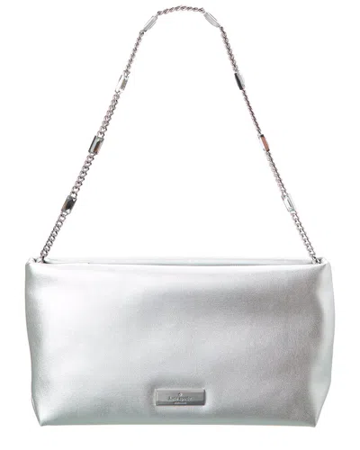 Kate Spade New York Anya Nappa Pu Embellished Chain Shoulder Bag In Silver