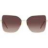 Kate Spade New York Ariellags 58mm Gradient Cat Eye Sunglasses In Gold/brown Gradient