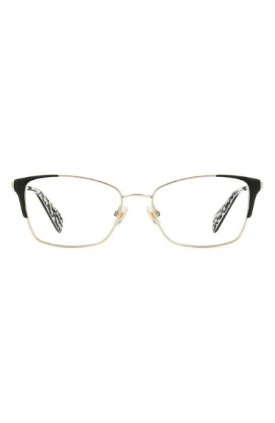 Kate Spade New York Arla 52mm Rectangular Optical Glasses In Gold