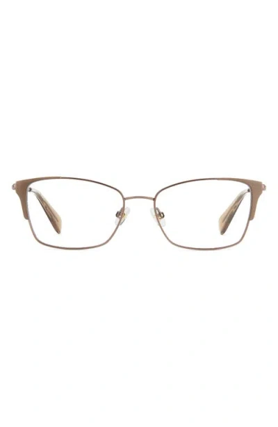 Kate Spade New York Arla 52mm Rectangular Optical Glasses In Gold