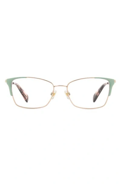 Kate Spade New York Arla 52mm Rectangular Optical Glasses In Green