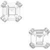 Kate Spade New York Asscher Cut Crystal Stud Earrings In Clear/silver