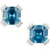 Kate Spade New York Asscher Cut Crystal Stud Earrings In Light Sapphire