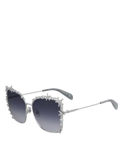 Kate Spade Astrid Star Embellished Square Sunglasses In Gray Charcoal