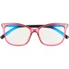 Kate Spade New York Aubree 53mm Blue Light Blocking Reading Glasses In Plum/clear Blue Block