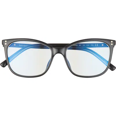 Kate Spade New York Aubree 53mm Blue Light Blocking Reading Glasses In Z/dnublack/clear - Blue