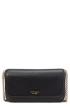 Kate Spade New York Ava Leather Wallet On A Chain In Black