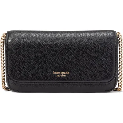 Kate Spade New York Ava Leather Wallet On A Chain In Black
